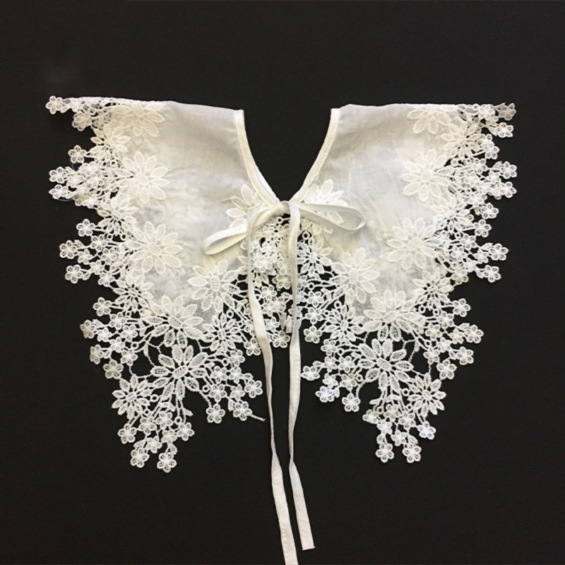 Vòng Cổ Choker Vải Ren Hai Lớp Thêu Họa Tiết Xinh Xắn Thời Trang Cho Nữ