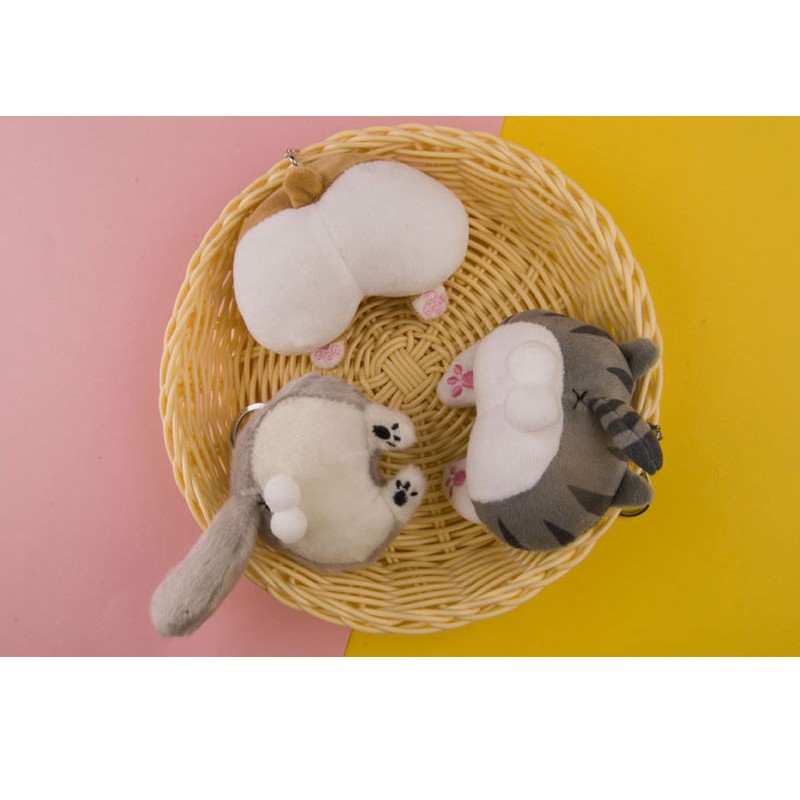 Móc Khoá gấu bông Mông mèo ❤️FREESHIP❤️ 3D dễ thương đáng yêu giá rẻ treo balo túi xách phong cách Hàn Quốc