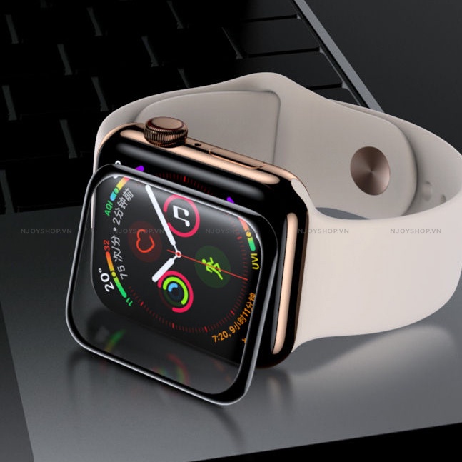 Kính Cường Lực Apple Watch Series 7 6 5 4 3 2 1 Viền Dẻo 3d Ôm Sát Full Màn 38mm 40mm 42mm 44mm 41mm 45mm