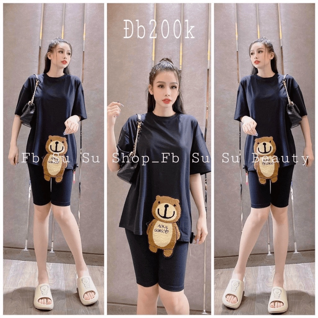 SÉT BỘ GẤU CHẤT THUN LẠNH CO GIÃN CAO CẤP TP MẶC NHÀ KẾT HỢP ĐI CHƠI ĐƯỢC