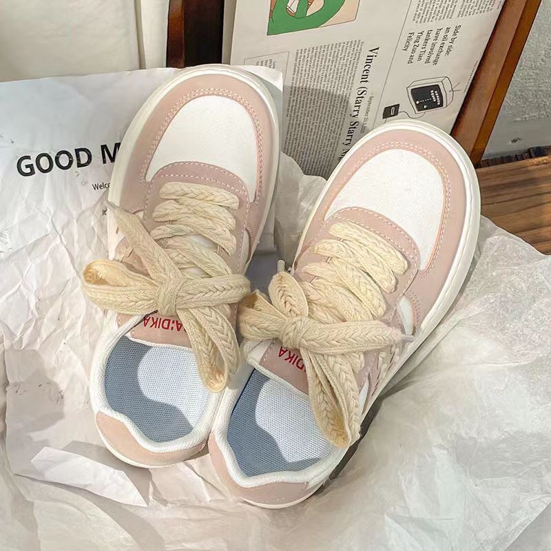 giày nữ sneaker from năng động cá tính phối da nỉ sườn lalua