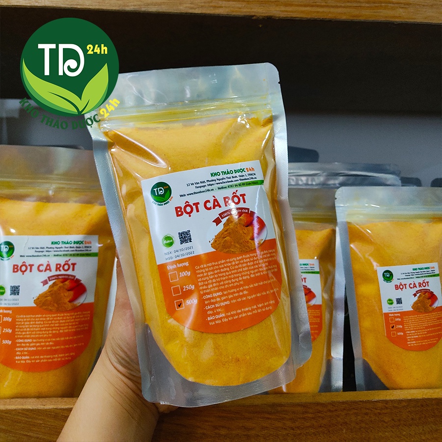 [500gr] Bột cà rốt nguyên chất sấy lạnh, nguyên liệu tạo màu sắc cho món ăn ngon, làm mặt nạ đẹp da, tốt cho mắt