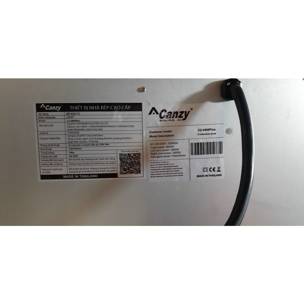 Bếp từ Canzy CZ 6868Plus - Bếp đôi 2 từ, Biến tần Inverter tiết kiệm điện, Nhập khẩu THAILAND