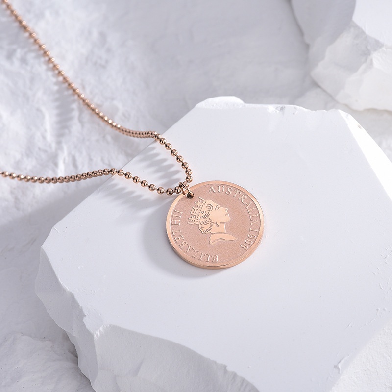 Vòng cổ Mặt Đồng Xu Phong Cách Retro Thời Trang Hàn Quốc