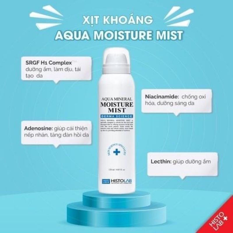 xịt khoáng tái tạo, cấp ẩm, trắng da Aqua