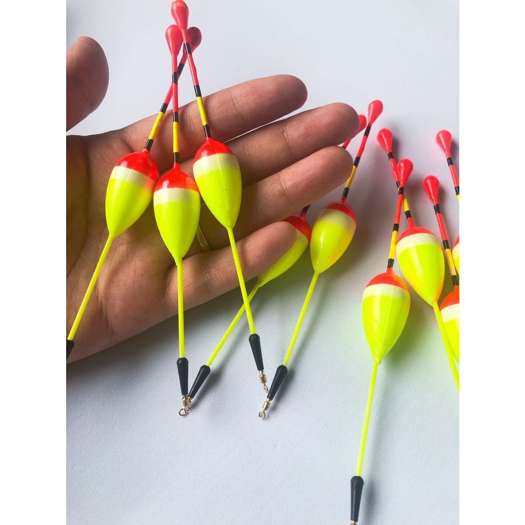 10 phao câu đơn tặng kèm chân cắm phao 2g-3g-5g-8g-10g chuyên câu cá rô, cá nhỏ