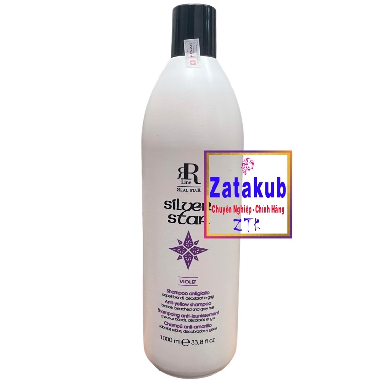 ✅✅Dầu gội tím khử vàng, chăm sóc tóc vàng sáng Therapy Silver Shampo RR Line 1000ml