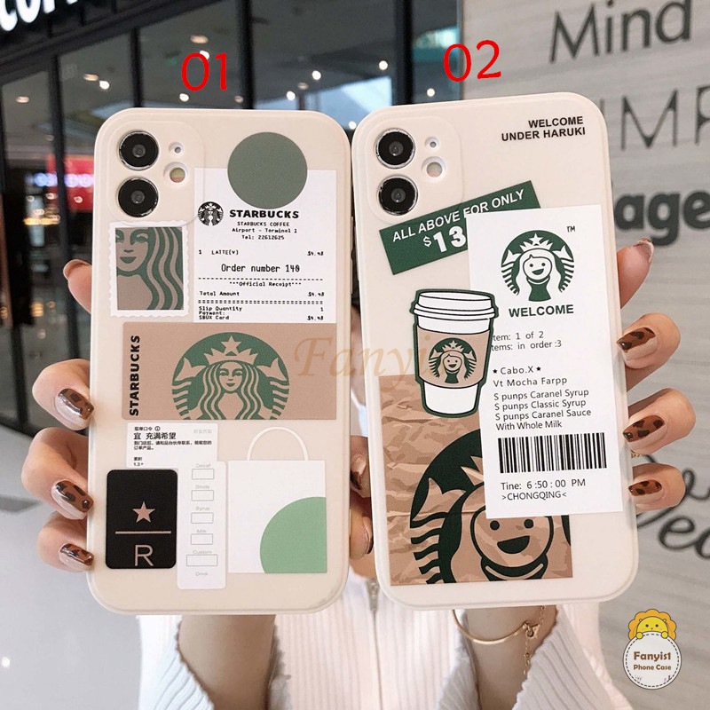 Casing Iphone Se 2020 11 12 Pro Max 6 6s 7 8 Plus Xr X Xs Max Starbucks Camera Protector Straight Cube Soft TPU Phone Case