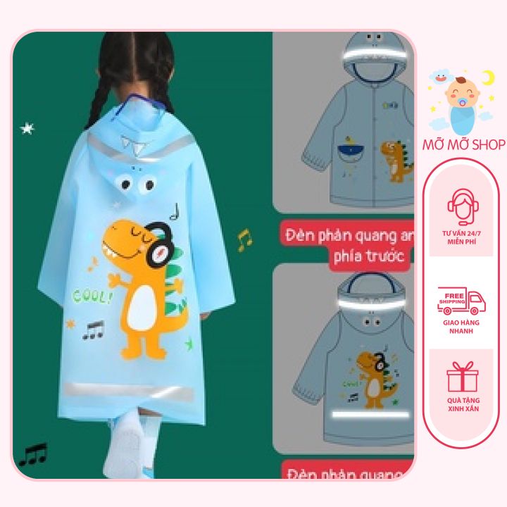 Áo mưa cho bé cao cấp Chính Hãng Smally, Họa tiết hoạt hình đáng yêu, màu sắc bắt mắt dễ thương HÀNG LOẠI 1