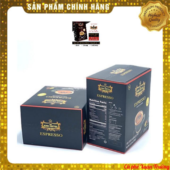 Mua 2 Cafe Đen Hòa Tan KING COFFEE ESPRESSO (hộp 100 stick x 2.5g) tặng 1 hộp cà phê đen hòa tan King Espresso 37,5g