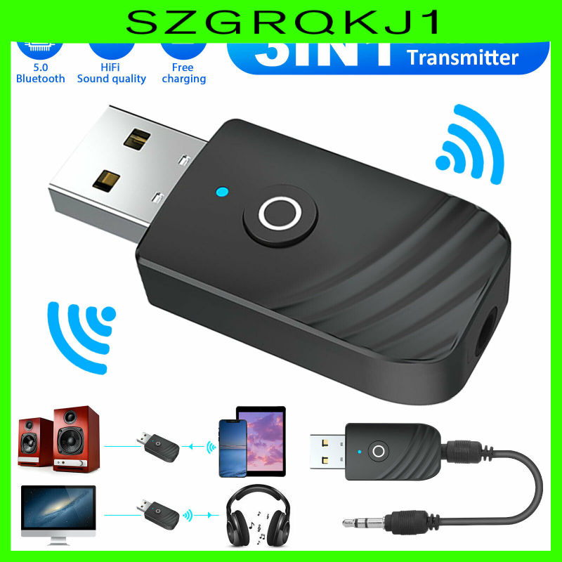 Ready Stock Bluetooth 5.0 Transmitter and Receiver 3.5mm For PC TV Home Sound System