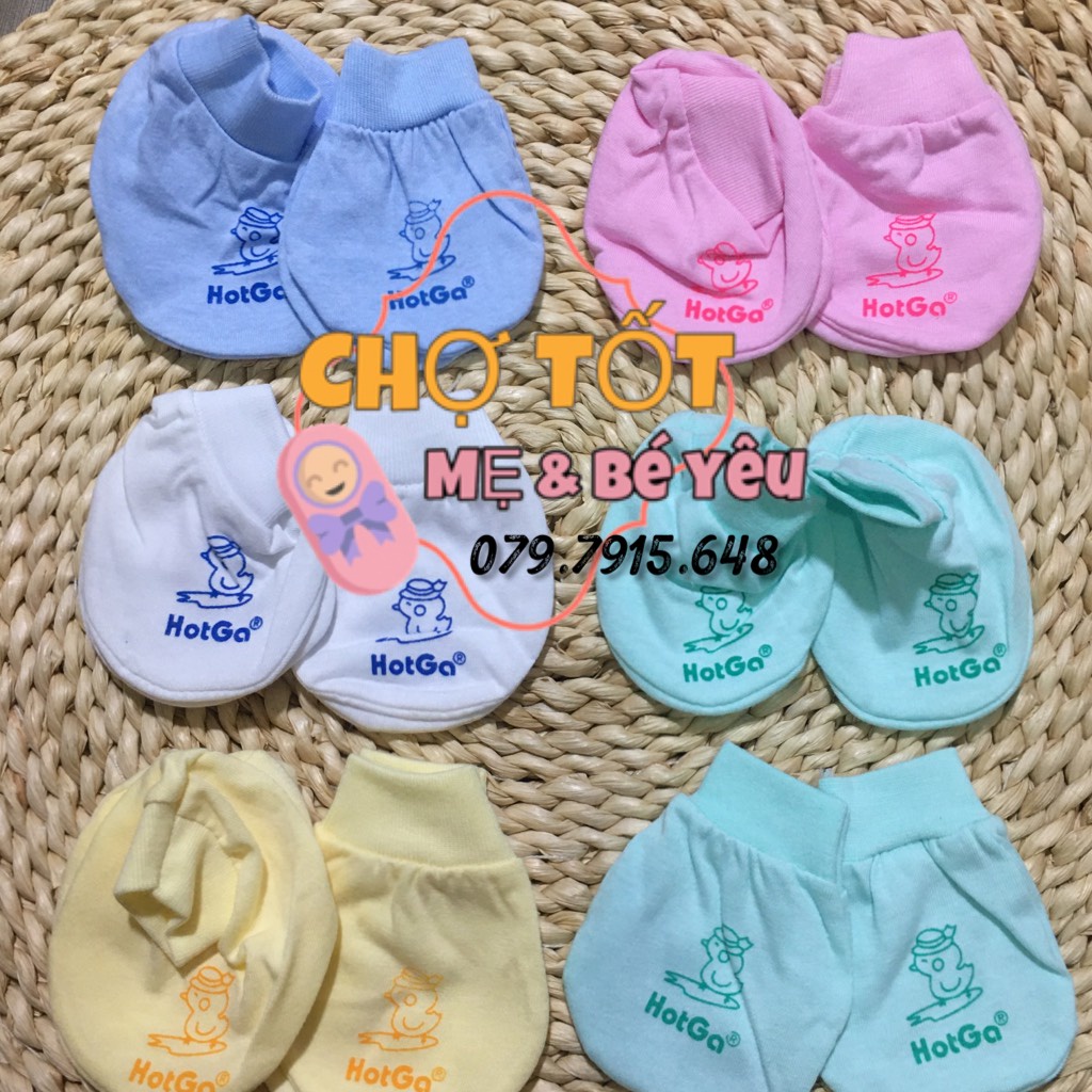 Combo 5 Bộ Bao Tay, Bao Chân Cho Bé Hotga Cotton Cao Cấp ( 0-3 tháng)