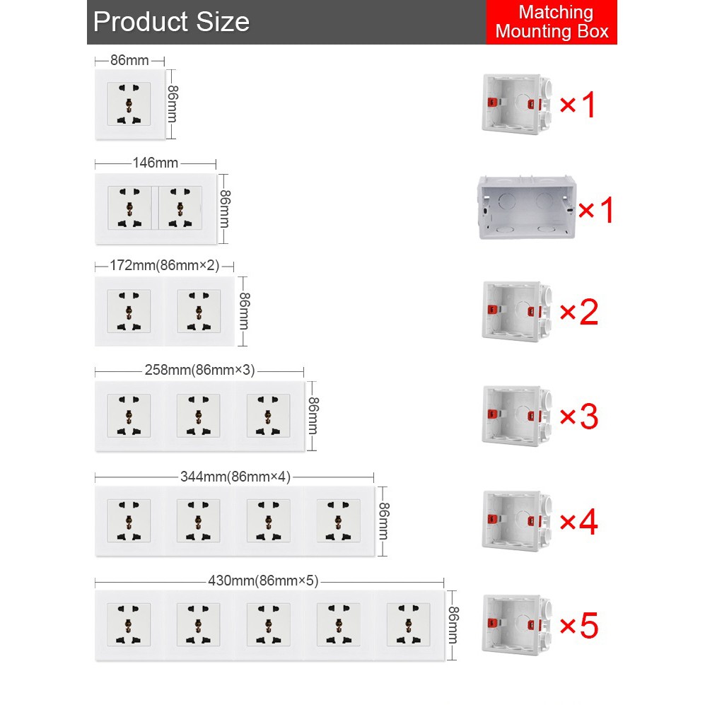 Đế điện âm tường vuông chuẩn Châu Âu cao cấp LG tech