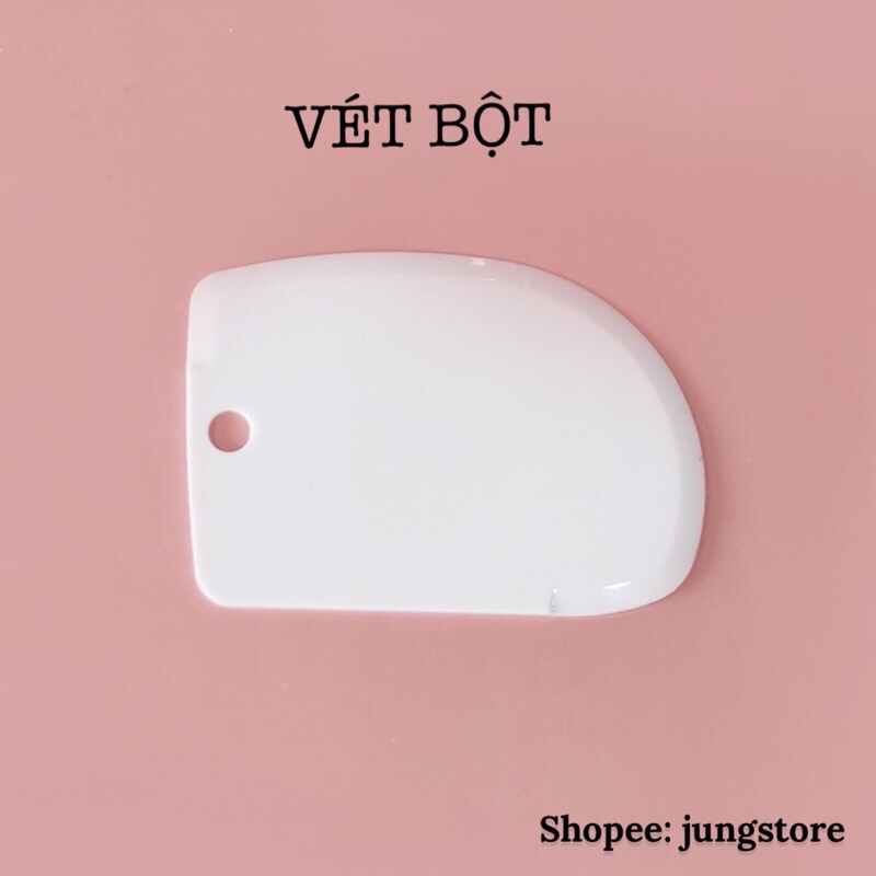 Bộ 3 Miếng Cắt Bột, Vét Bột, Dụng cụ làm bánh, Chà láng bánh kem bằng nhựa giá rẻ JUNGSTORE M298