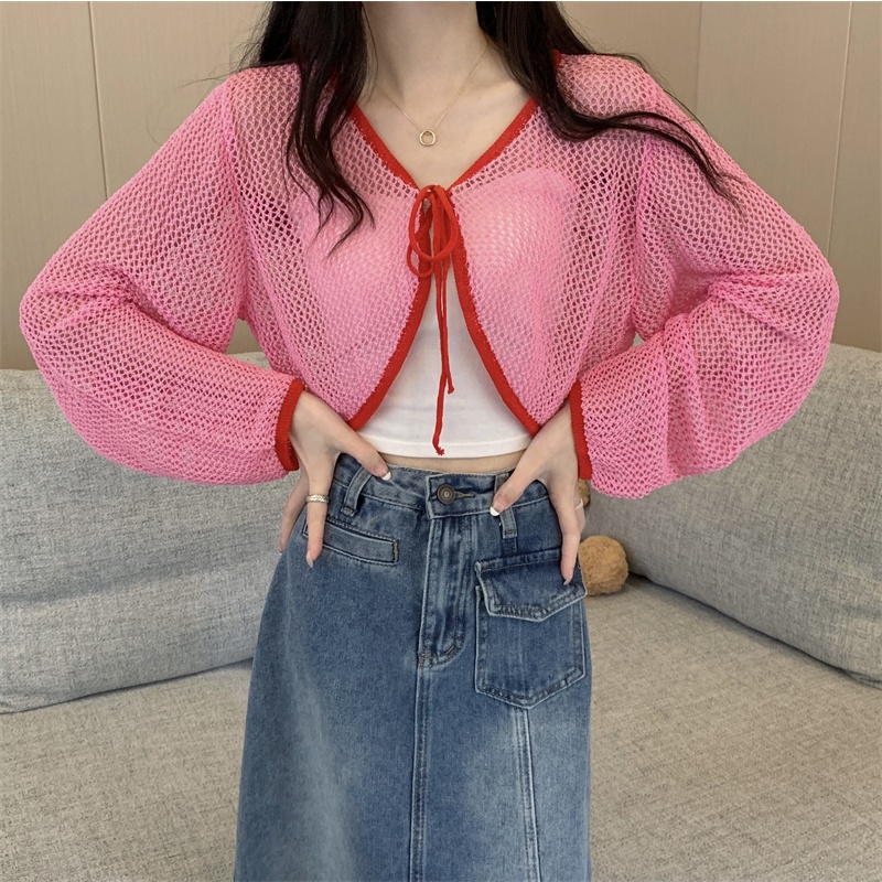Áo khoác cardigan XIAOZHAINV dệt kim tay dài che nắng 5 màu sắc tùy chọn phong cách Hàn Quốc dành cho nữ
