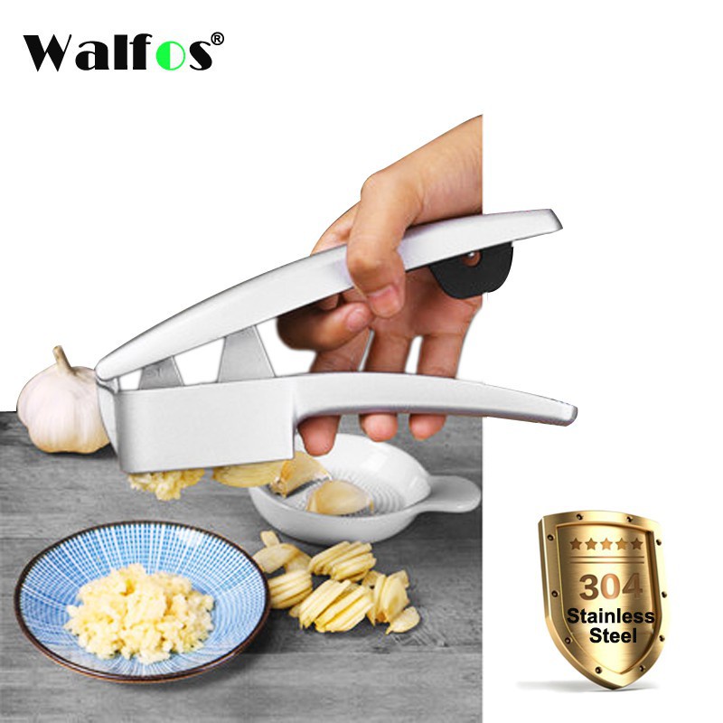 Máy ép tỏi màu thép không gỉ đa chức năng Walfos 2 trong 1