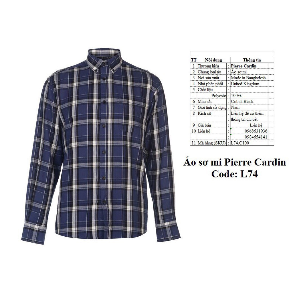 Trợ Giá Áo sơ mi Pierre Cardin xách tay từ UK, cam kết 100% auth. new