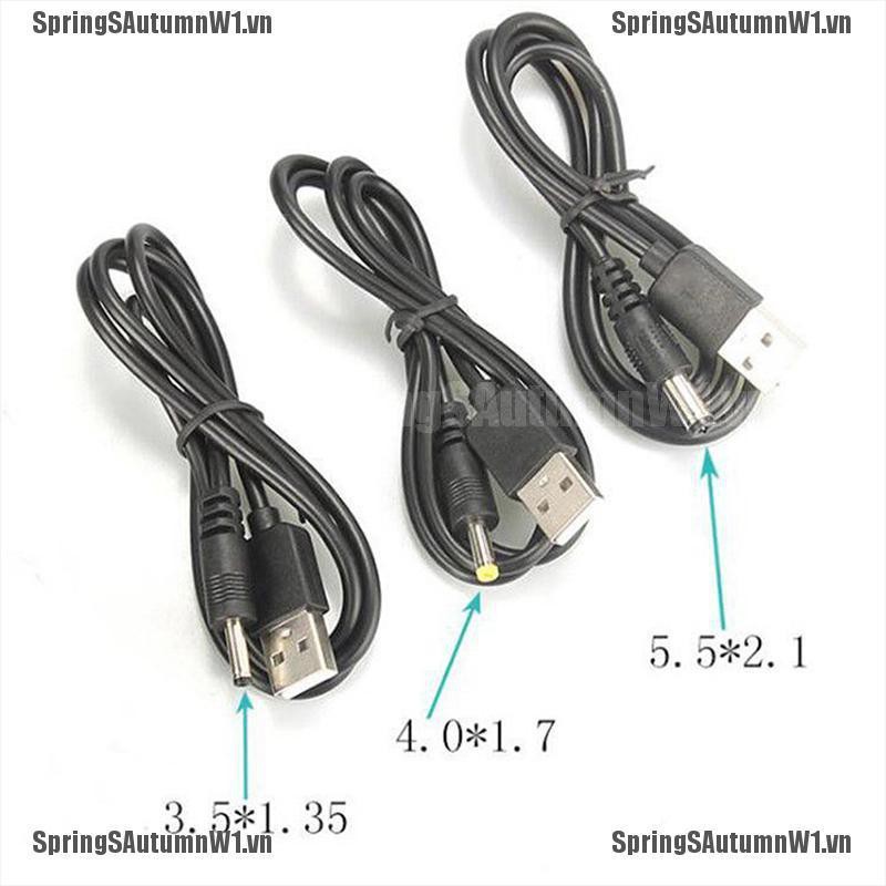 Cáp điện 5V DC nối cổng USB với giác cắm dạng thùng 2.5 3.5 4.0 5.5mm màu đen