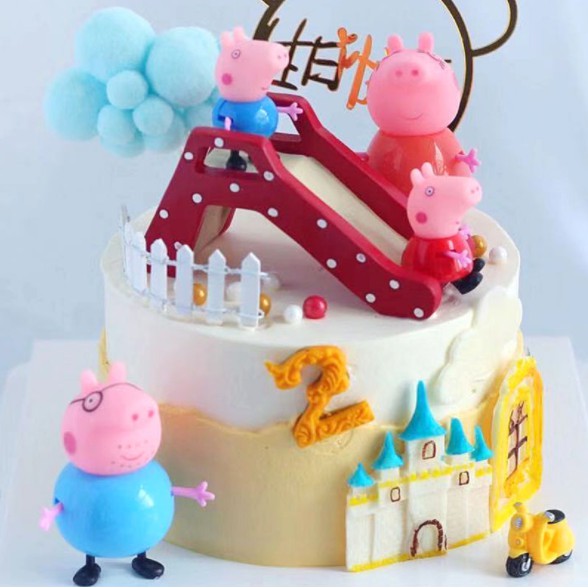 Gia Đình Heo Peppa trang trí bánh kem, phụ kiện bánh sinh nhật