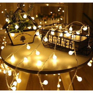 Đèn led trang trí: bóng tròn to dùng pin tiểu