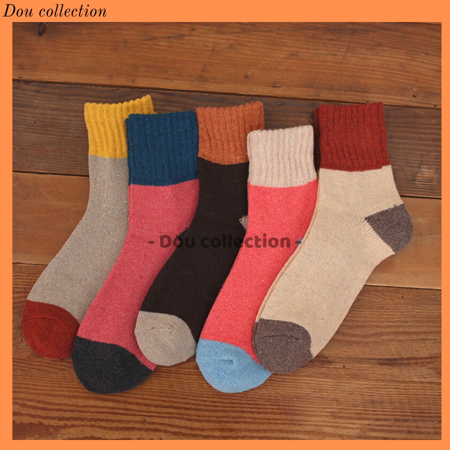 [NowShip2h] Vớ Tất Cotton Unisex Cổ Cao Retro Phối Nhiều Màu Phong Cách Nhật Bản Thời Trang Thu Đông - Mã TV023