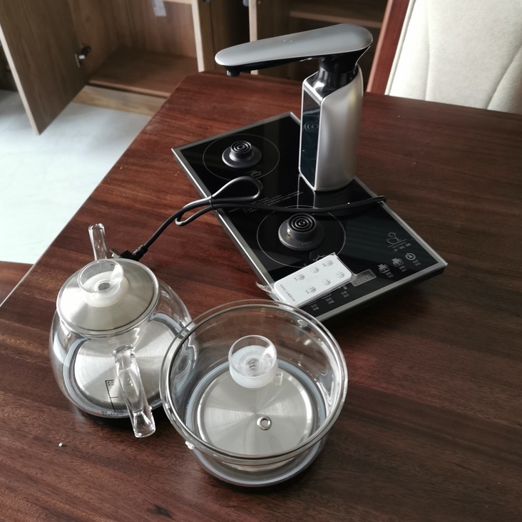 Ấm đun siêu tốc bộ đun nước pha trà tự động bếp pha trà có điều khiển bằng thuỷ tinh 4 lớp