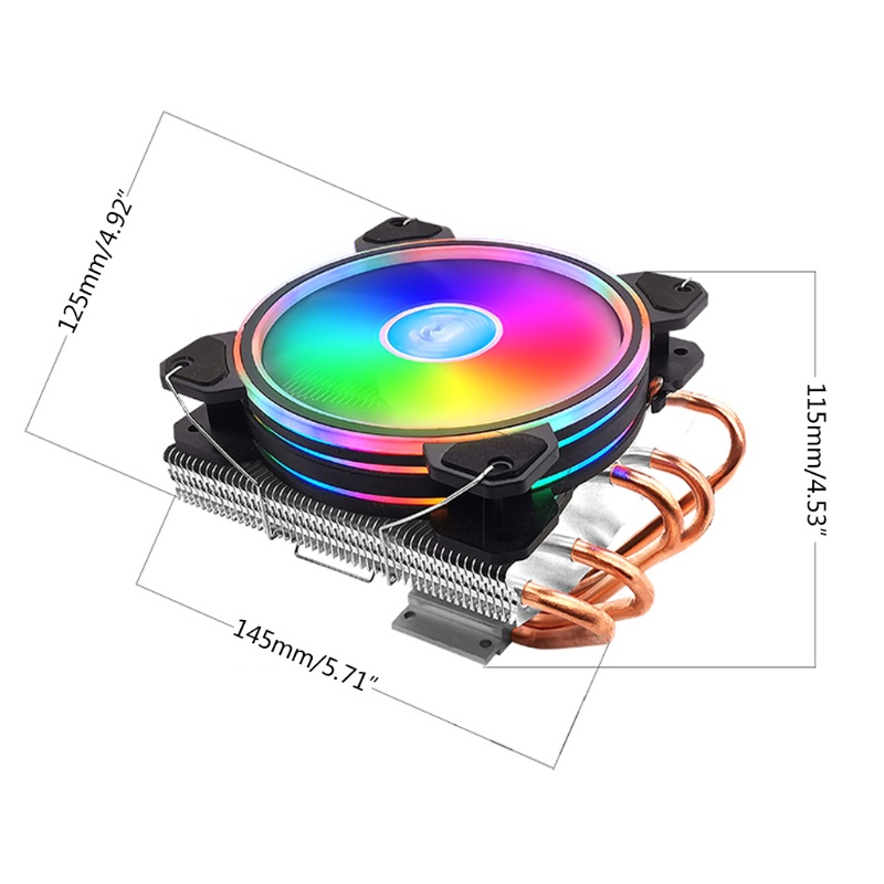 Quạt Tản Nhiệt CPU 5 Ống 120mm Không Ồn Nhiều Màu Sắc Cho LGA RGB Chassis
