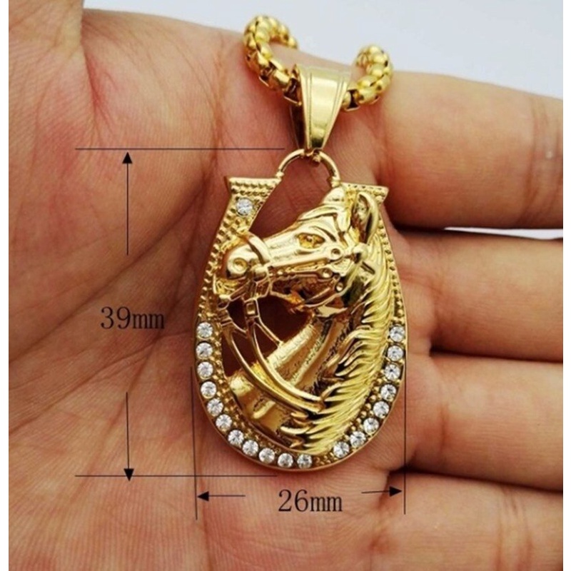Vòng cổ Mạ Vàng 18K Mặt Hình Động Vật Phong Cách Hip Hop Cho Nam