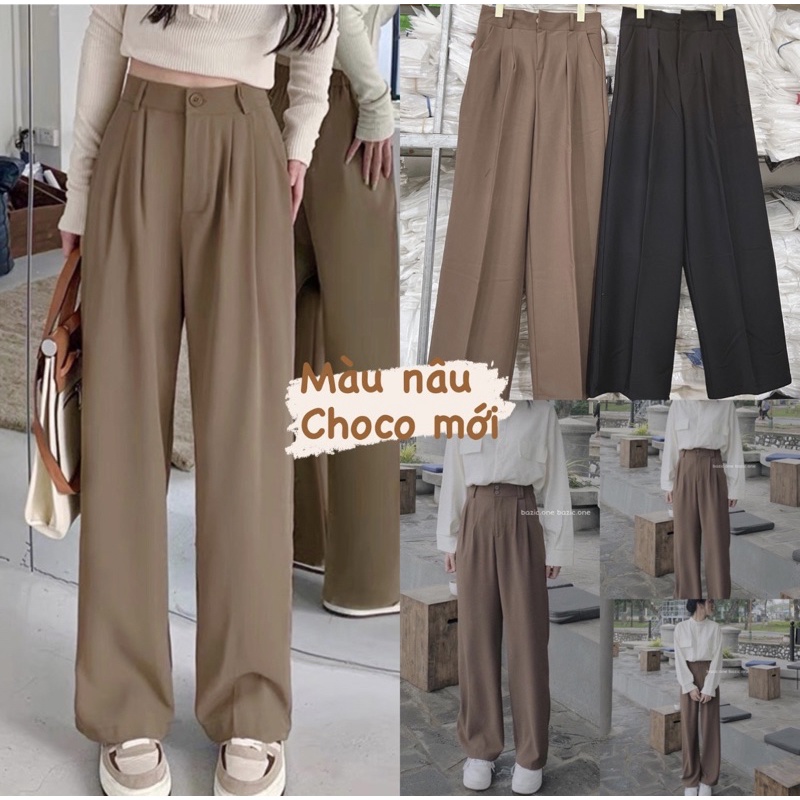 [Ảnh thật/Video] Quần ống rộng Hàn Quốc tông màu lạ