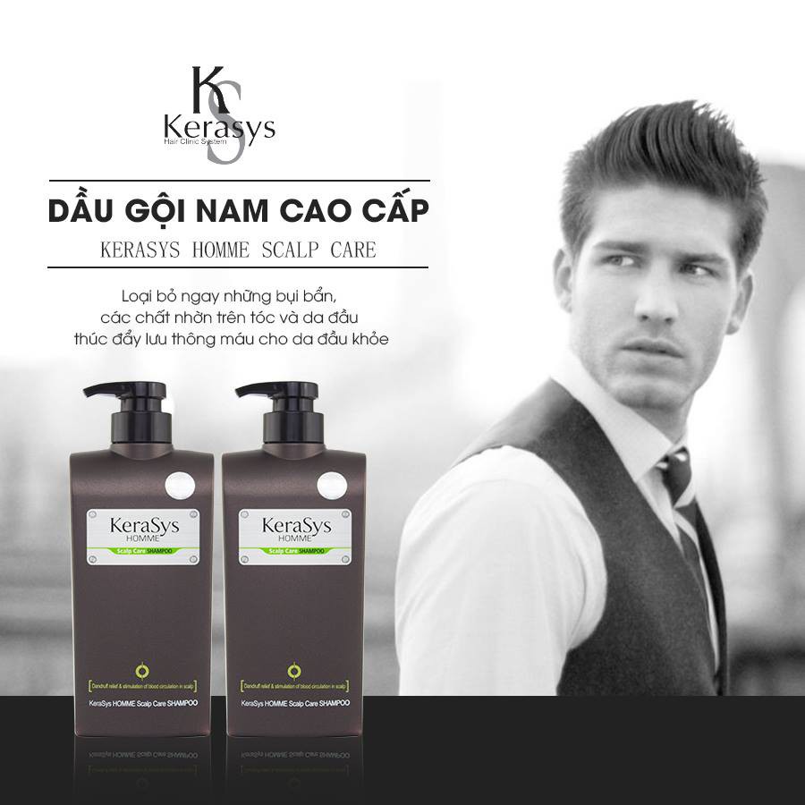 DẦU GỘI CHO NAM KERASYS HOMME SCALP CARE DÀNH CHO TÓC GÀU 550ML