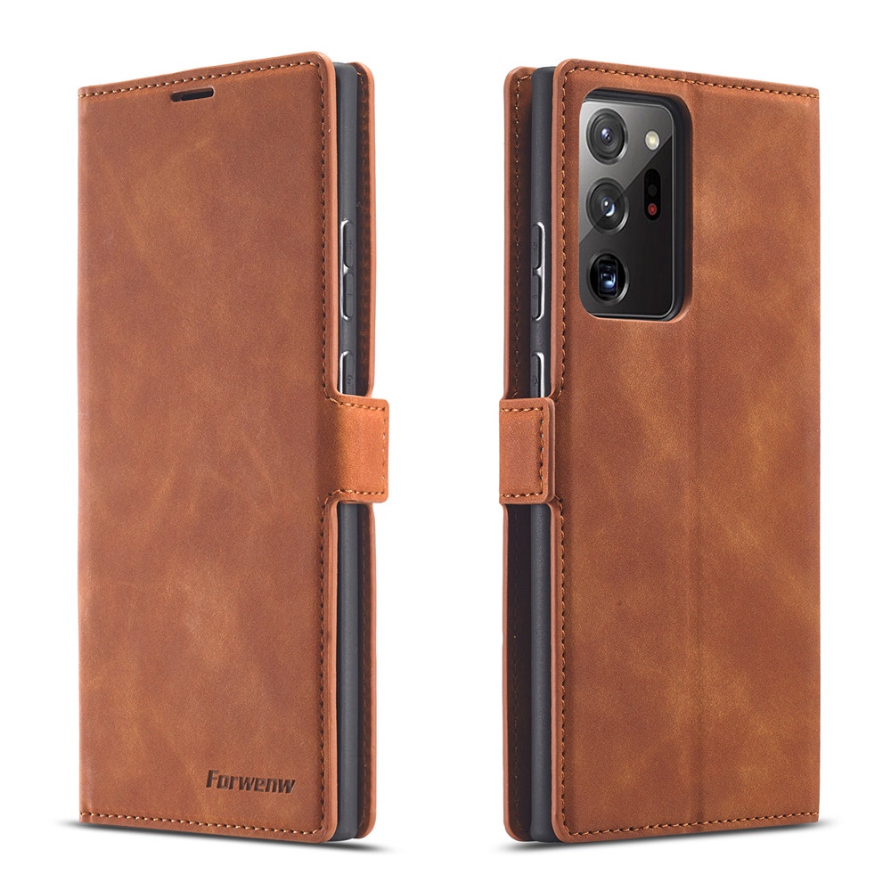 Bao da điện thoại nắp gập từ tính bằng da PU phong cách Retro cho Samsung Galaxy Note 20/ Note 20 Ultra