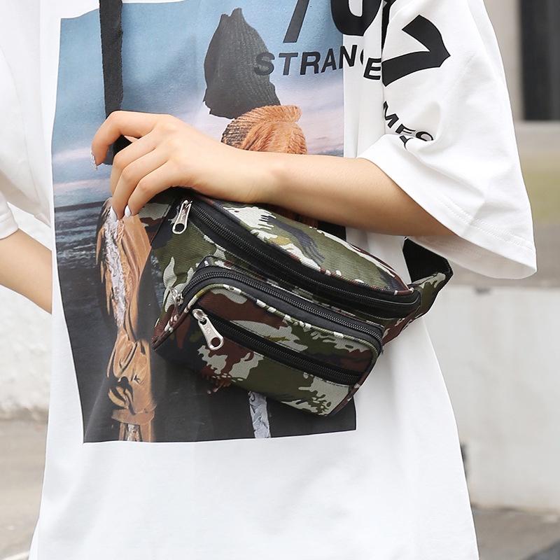 Túi đeo chéo họa tiết rằn ri đa năng tiện dụng để đựng điện thoại thời trang cho nam và nữ