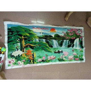 Tranh thêu chữ thập thành phẩm phong cảnh 222850 136*68cm