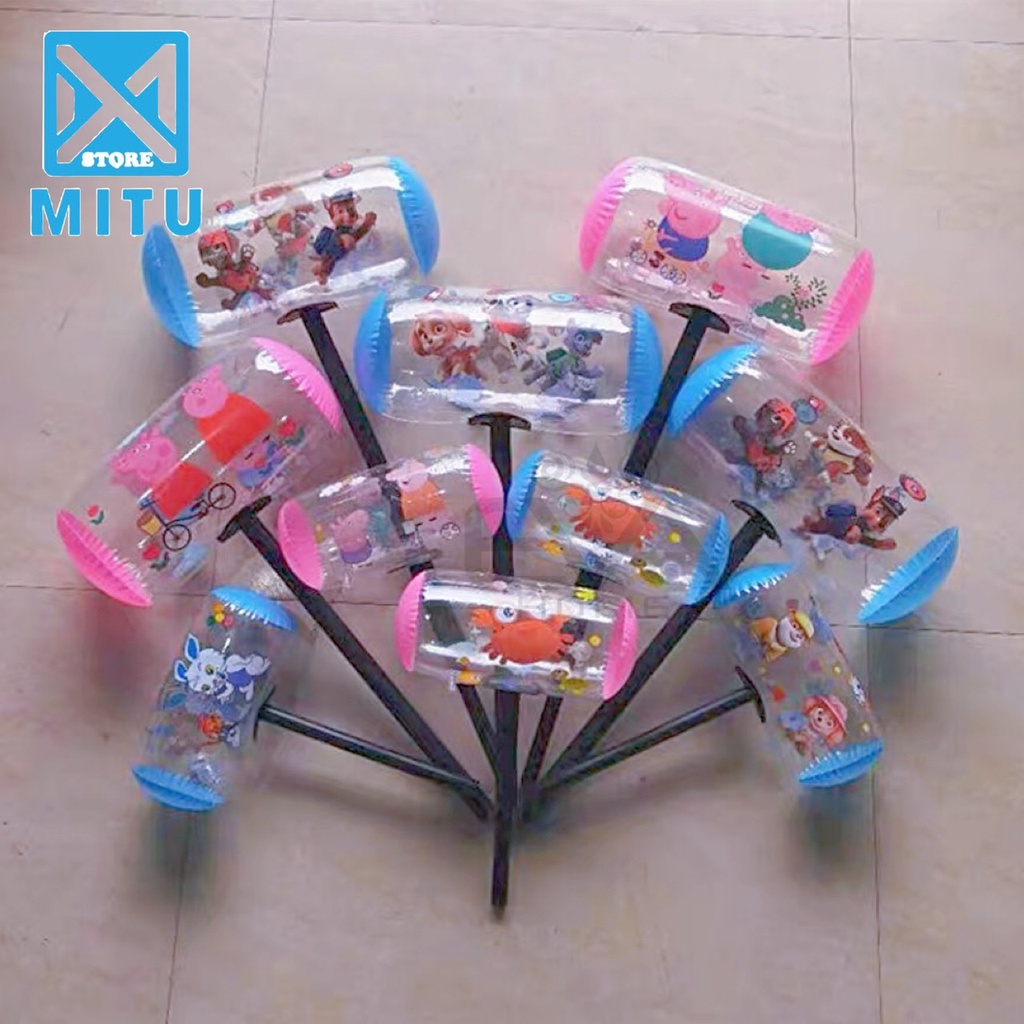 Đồ Chơi Bơm Hơi / Đồ Chơi Búa Tạ Hoạt Hình Đèn Phát Sáng Cán Tay Cầm Nhựa Lớn 70 Cm Vui Nhộn Sáng Tạoo