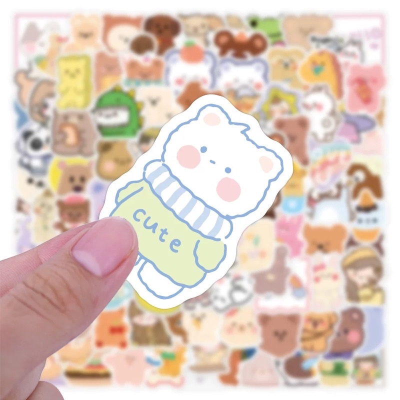 Set 100 Sticker Chống Nước Dán Mũ Bảo Hiểm, Laptop