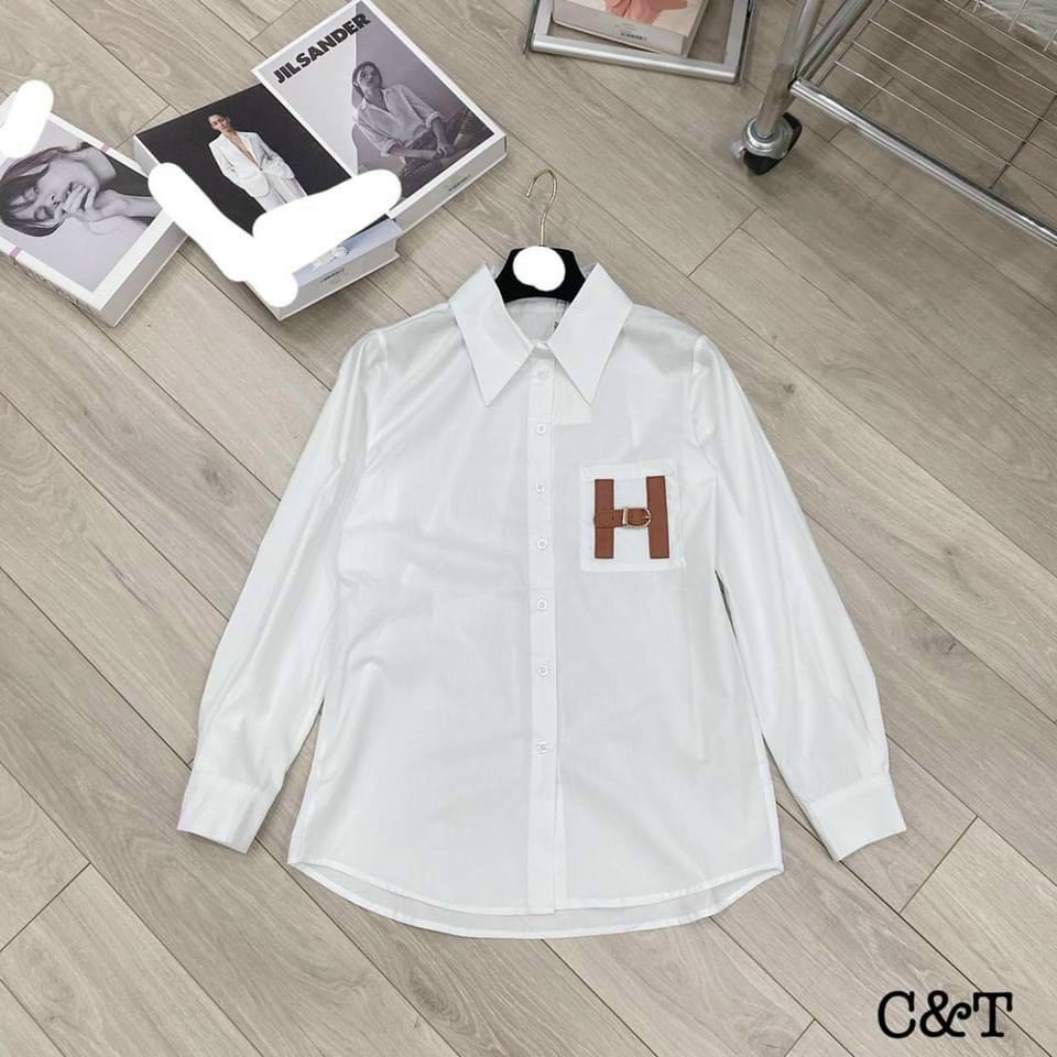 Áo Sơ Mi Trắng Nữ Chữ H Style Cao Cấp, Áo Somi Dài Tay Dáng Rộng | BigBuy360 - bigbuy360.vn