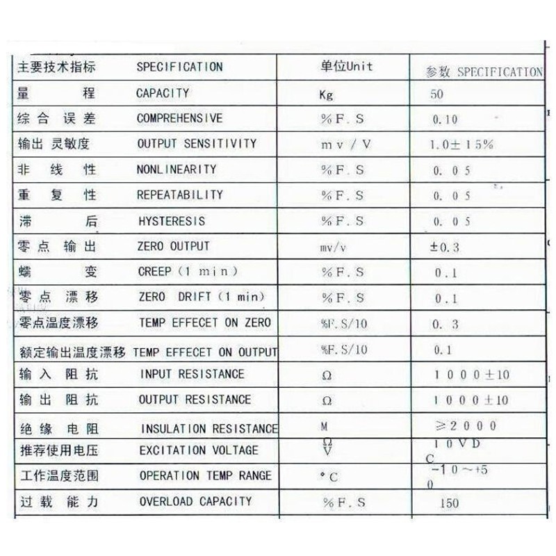50kg Cảm biến trọng lượng Cảm biến cân Sức căng Nửa cầu Tổng trọng lượng Cân Cảm biến đo áp suất