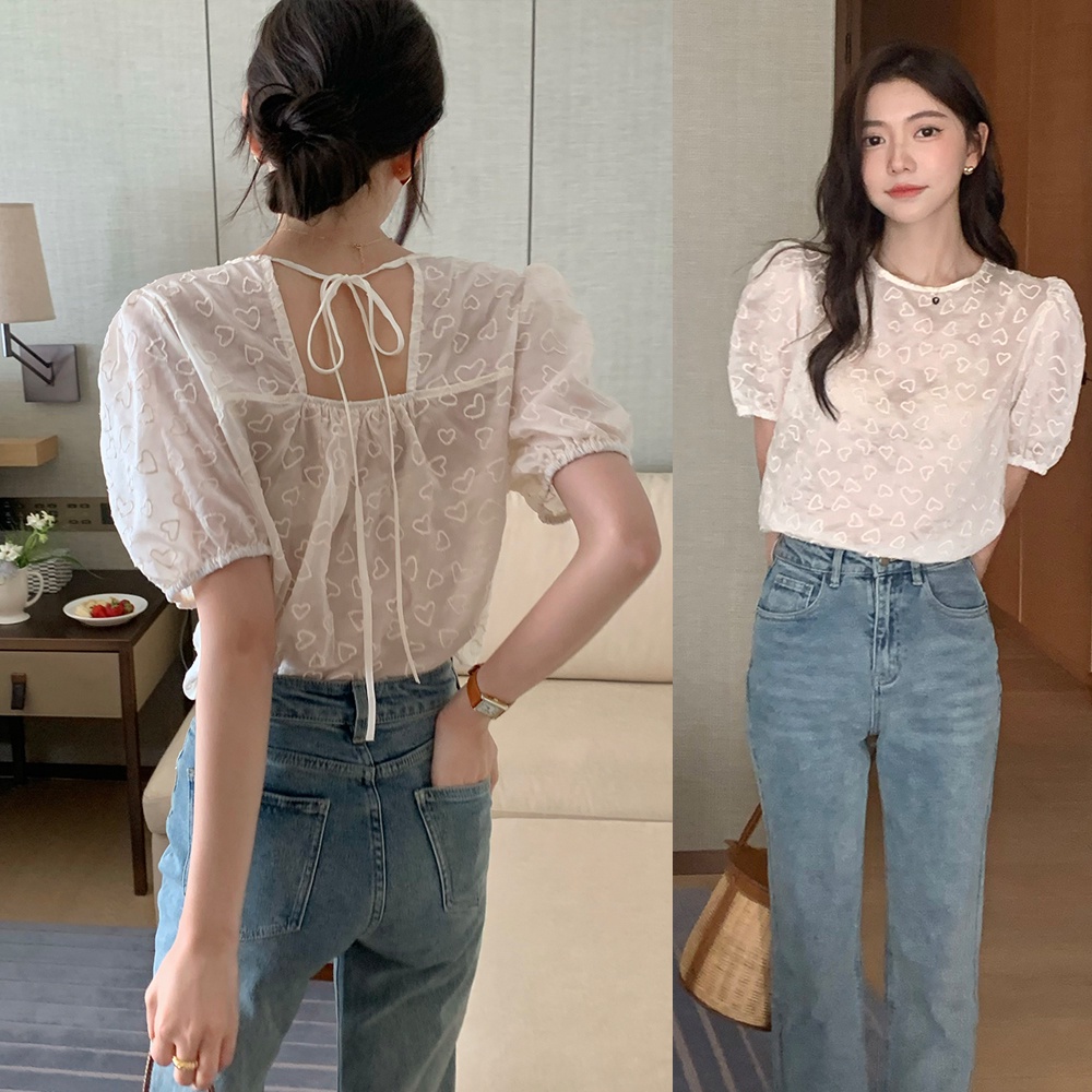 Áo Croptop Ngắn Tay Thắt Dây Sau Lưng Thời Trang Sành Điệu 51386