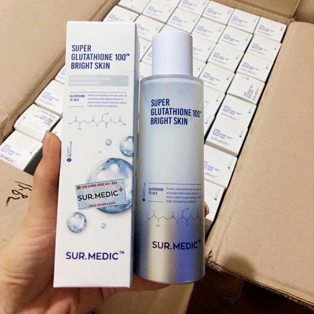 SUR.MEDIC+ Toner Sur Medic Nước Hoa Hồng Dưỡng Trắng Da Sur.Medic+ Super Glutathione 100 Bright Skin 145ml