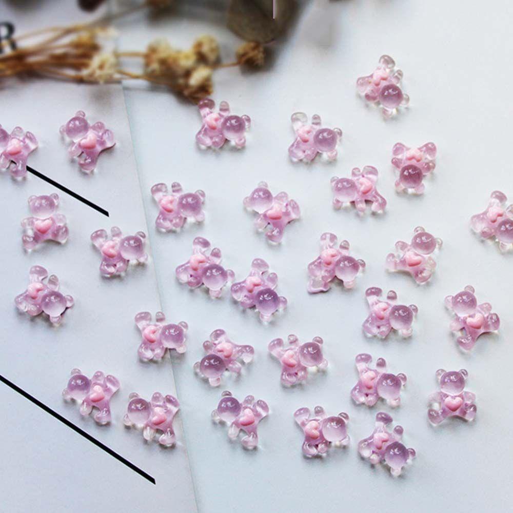 Set 10 Phụ Kiện Trang Trí Móng Tay 3D Trong Suốt Phong Cách Nhật Bản