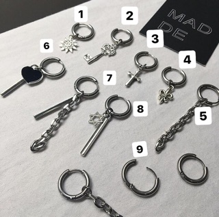 Khoen tai thép không đen không gỉ với charm / basic EKHOEN+