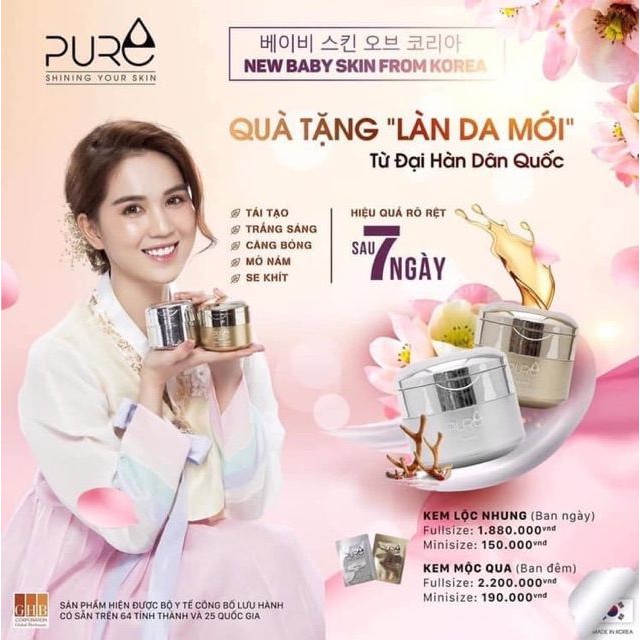 KEM LỘC NHUNG BAN NGÀY - KEM PURE DAY CREAM [Chính Hãng]