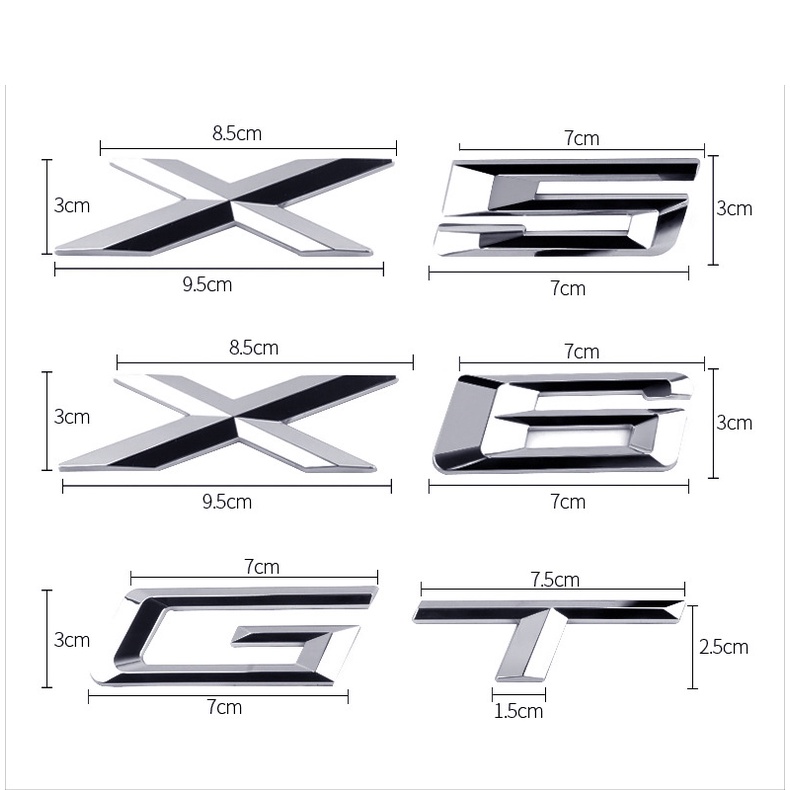 Miếng Dán Trang Trí Hình Chữ Cái 3D Dành Cho Xe Hơi BMW X1 X3 X4 X5 X6 GT