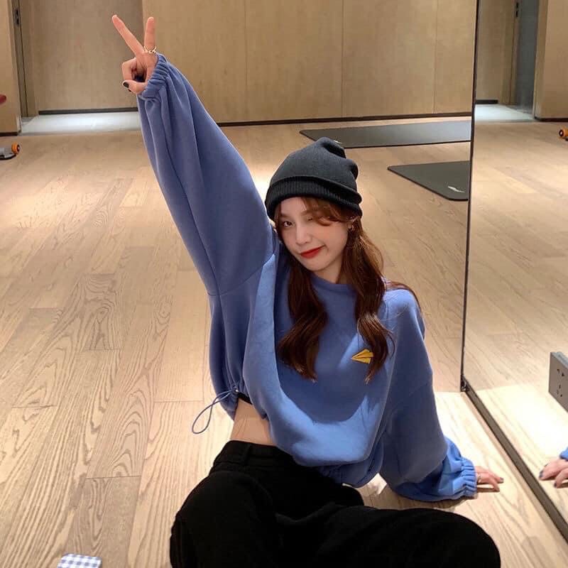 Áo nỉ bông dáng ngắn cho nữ | BigBuy360 - bigbuy360.vn