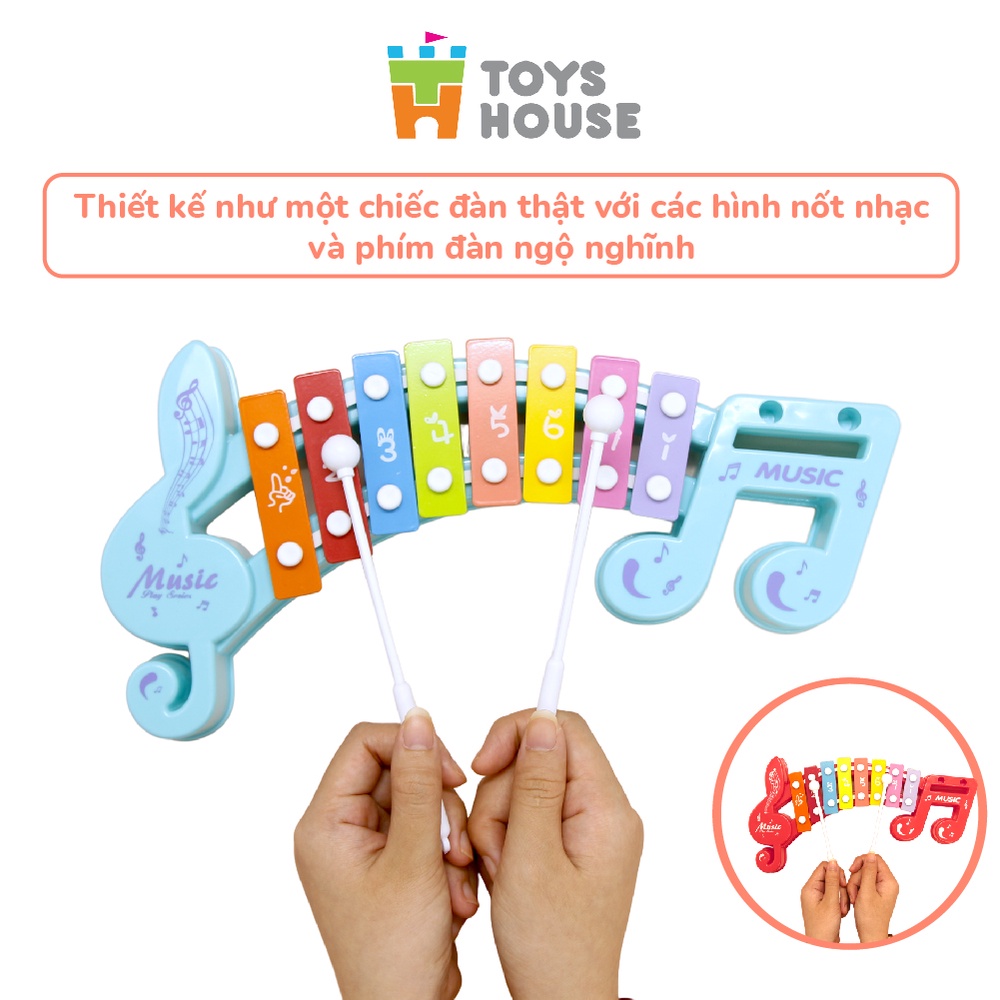 Đồ chơi đàn gõ Xylophone cho bé 8 phím hình nốt nhạcToyshouse 683-2