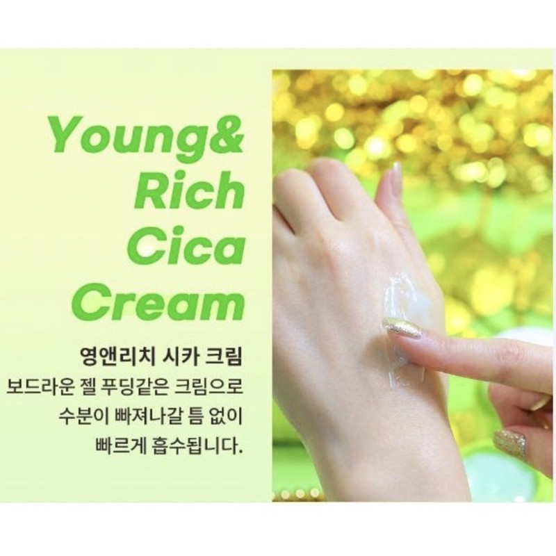 Kem chống nhăn, dưỡng trắng da Young & Rich Cica Cream Javin De Seoul Hàn quốc 50ml Hộp- Hàng chính hãng