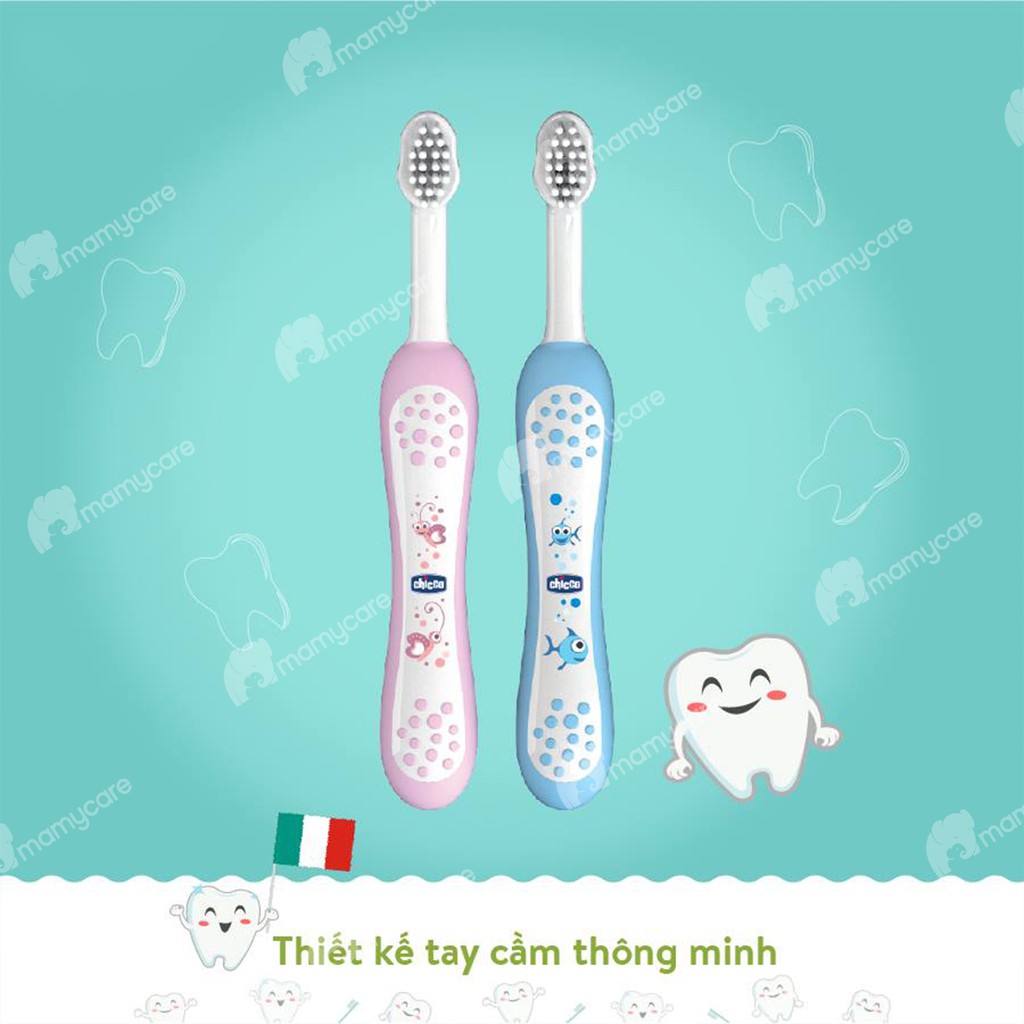 Bàn chải đánh răng cho bé Chicco nhiều họa tiết xinh xắn - MAMYCARE