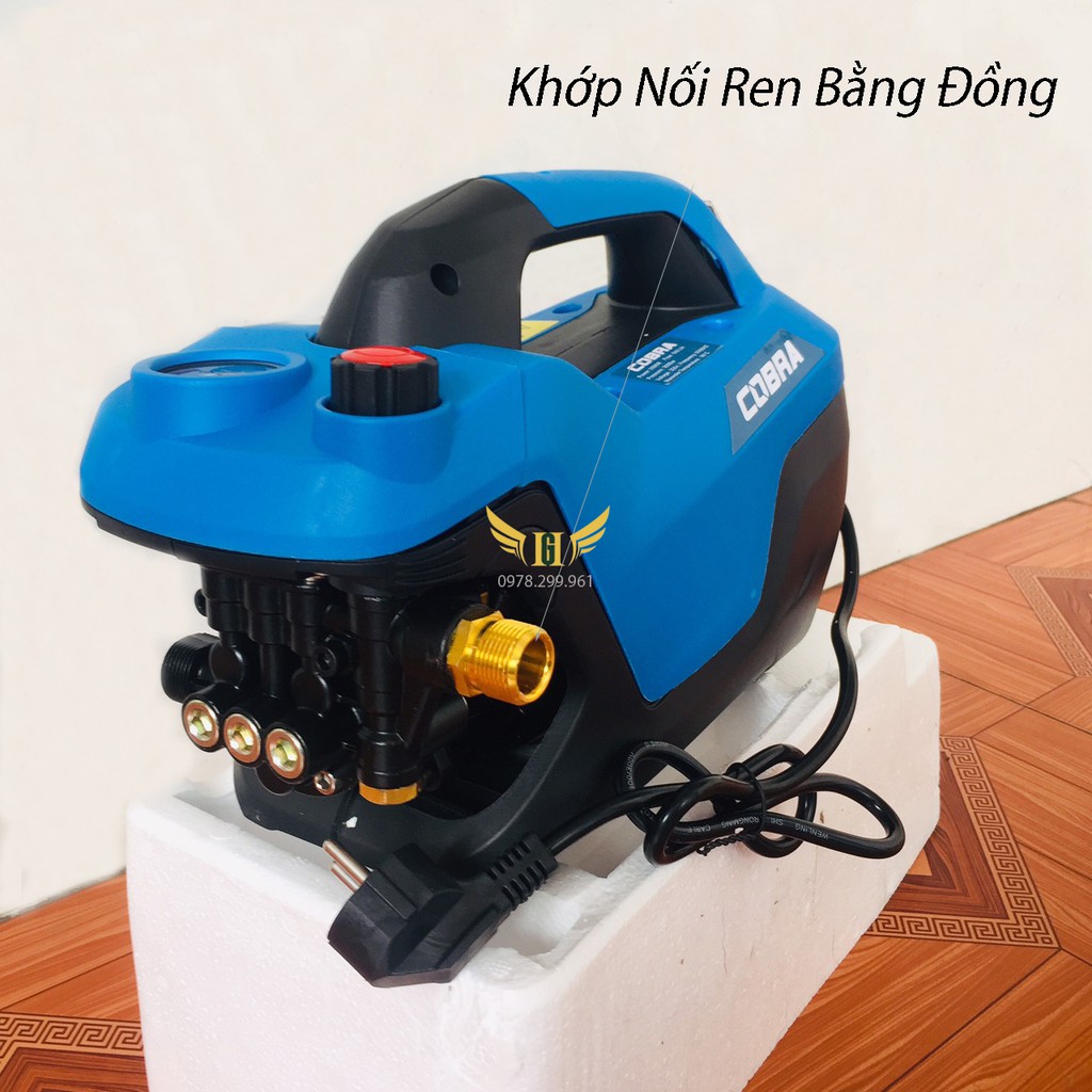 [CHÍNH HÃNG] Máy Rửa Xe Mini Gia Đình COBRA Áp Lực Cao - Công Suất Mạnh 2500W- Có Chỉnh Áp + Tặng Cần Nối Dài