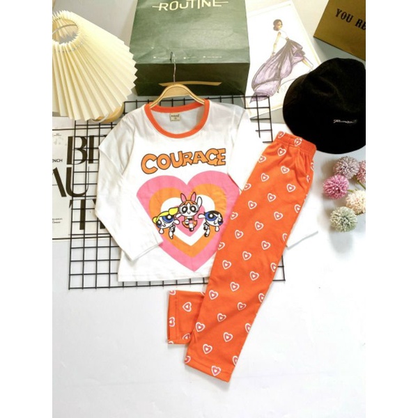 {25-45kg} Bộ dài tay cotton bé gái size đại (link3)
