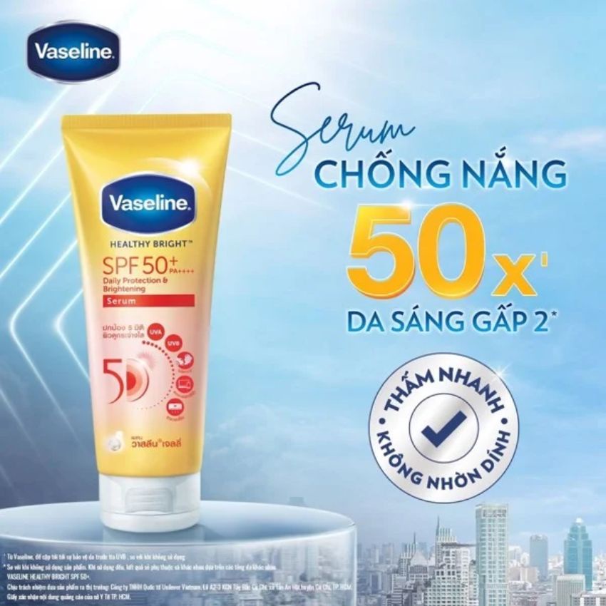 Sữa dưỡng thể vaseline 50x, chống nắng body giúp trắng da dưỡng ẩm ban ngày